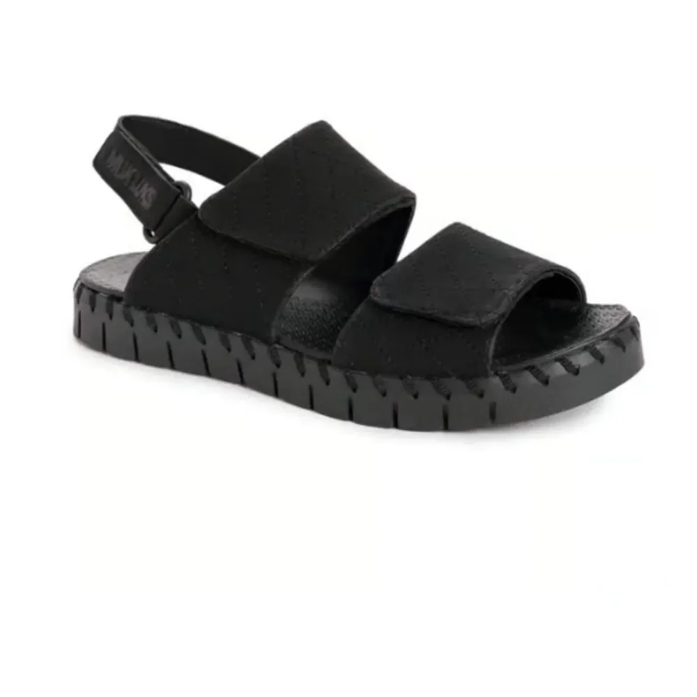 Muk Luks Black Comfort Sport Sandals Adjustable Strap Shoes Size 8 & 8.5